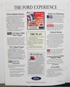 1997 Ford Probe Canadian Dealer Prestige Sales Brochure Large English Text