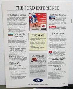 1997 Ford Aspire Canadian Dealer Prestige Sales Brochure Large English Text
