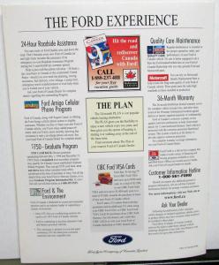 1997 Ford Contour Canadian Dealer Prestige Sales Brochure Large English Text