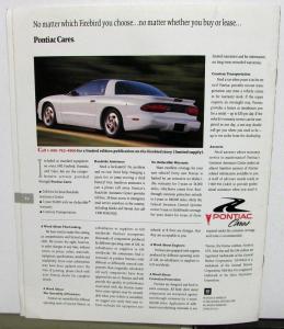 1993 Pontiac Firebird Dealer Sales Brochure Formula Trans Am Features Options