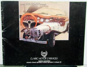 1984 1985 Gazelle Speedster C & TD by Classic Motor Carriages Sales Brochure