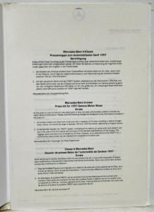 1997 Mercedes-Benz A-Klasse Informacion de Prensa - A-Class Press Kit -Spanish