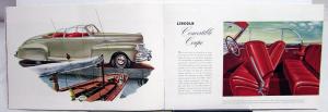 1946 Lincoln & Continental V-12 Sedan Club Coupe Cabriolet Sales Brochure Orig