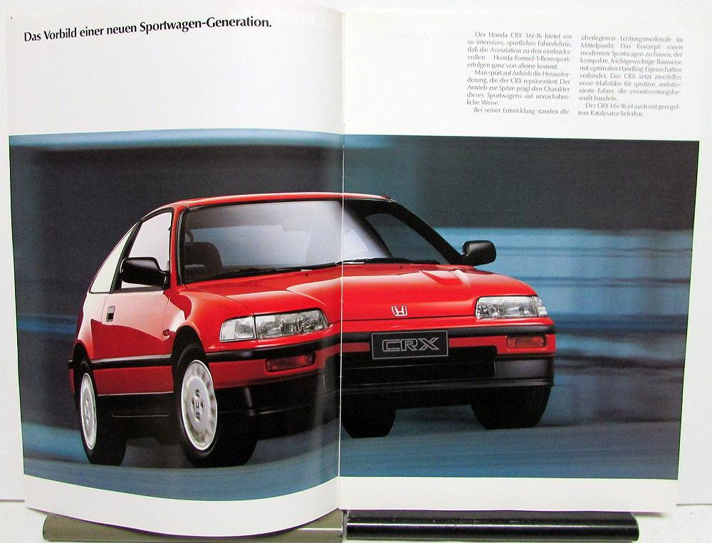 19 Honda Crx Foreign Dealer German Text Sales Brochure Large