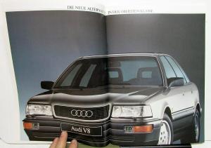 1989 Audi V8 Foreign Dealer German Text Prestige Sales Portfolio Brochure Set