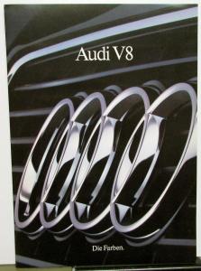 1989 Audi V8 Foreign Dealer German Text Prestige Sales Portfolio Brochure Set