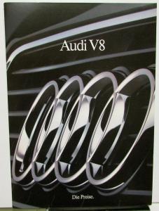 1989 Audi V8 Foreign Dealer German Text Prestige Sales Portfolio Brochure Set