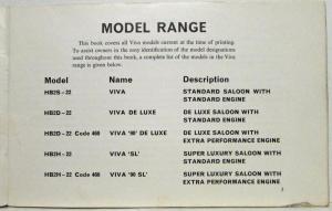 1966 Vauxhall Viva Owners Manual Handbook Incl Wiring Diagram - TS 818 - UK Mkt