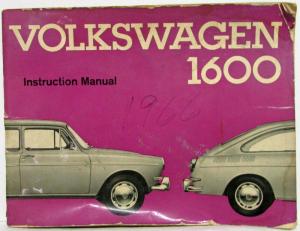 1966 Volkswagen 1600 Owners Instruction Manual - Type 3 Squareback & Fastback
