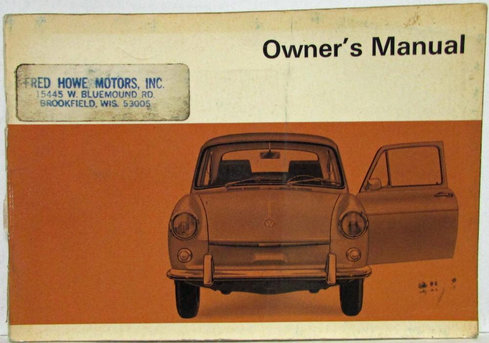 1968 Volkswagen 1600 Owners Instruction Manual - Type 3 Squareback & Fastback