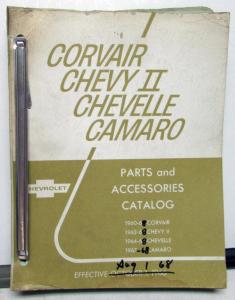 1960-1968 Chevrolet Camaro 64-8 Chevelle Chevy II Parts Catalog P&A 34 Original