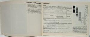 1973 Volkswagen Type 1 2 3 and 4 Owners Operating Manual - German Text