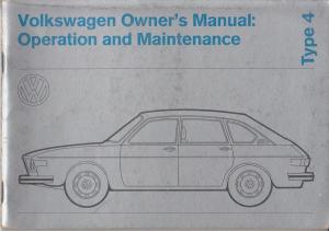 1973 Volkswagen 412 Owners Operation & Maint Manual - Type 4 - 2-Dr 4-Dr Wagon