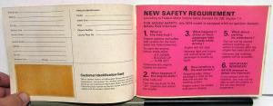 1974 Volkswagen Dasher Owners Operation & Maintenance Manual - 2-Dr 4-Dr Wagon