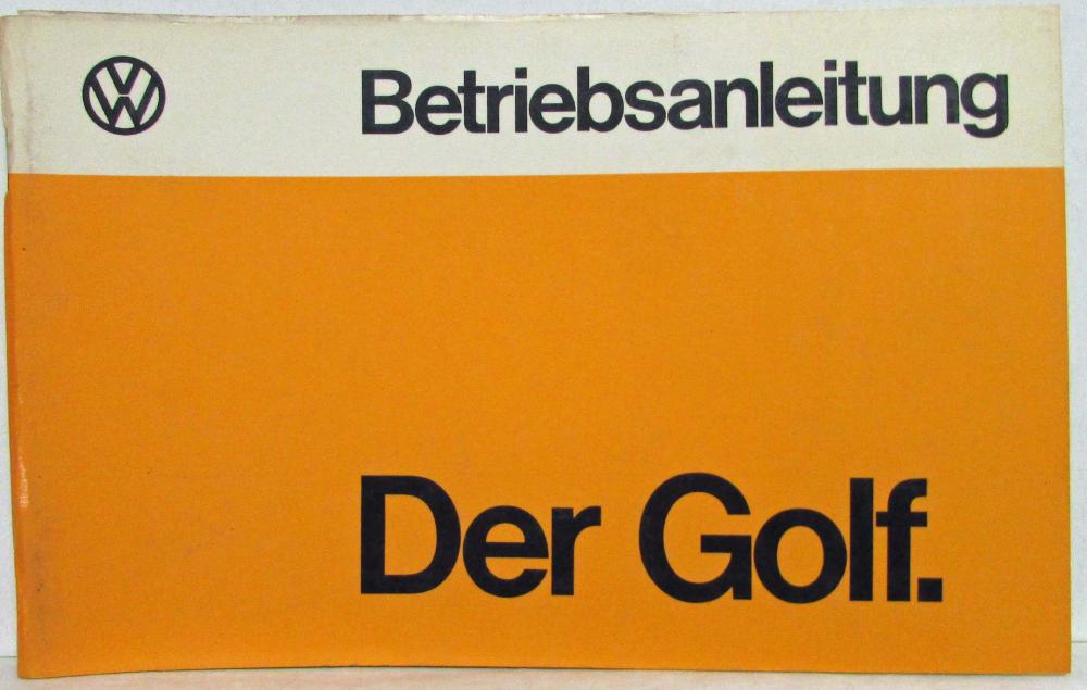 1975 Volkswagen Golf Owners Operating Manual - German Text