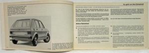 1975 Volkswagen Golf Owners Operating Manual - German Text