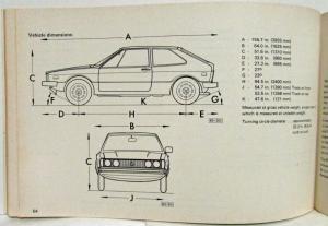 1975 Volkswagen Scirocco Owners Operation and Maintenance Manual