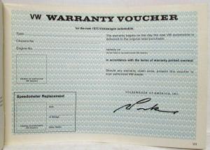 1975 Volkswagen Dasher Owners Operation & Maintenance Manual - 2-Dr 4-Dr Wagon