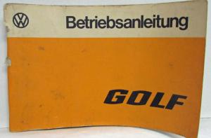 1976 Volkswagen Golf Owners Manual - German Text