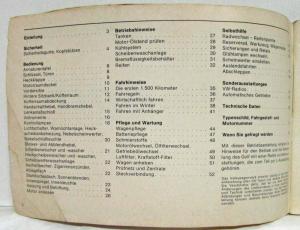 1976 Volkswagen Golf Owners Manual - German Text