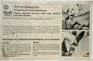 1976 Volkswagen Golf Owners Manual - German Text