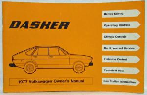 1977 Volkswagen Dasher Owners Manual