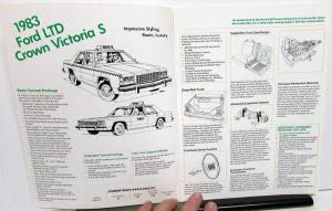 1983 Ford Taxicabs Dealer Fleet Sales Brochure W/Data Sheet Crown Vic S