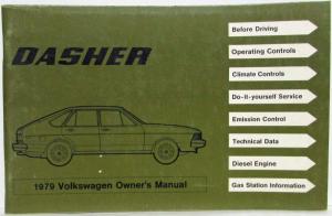 1979 Volkswagen VW Dasher Owners Manual