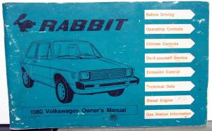 1980 Volkswagen VW Rabbit Owners Manual