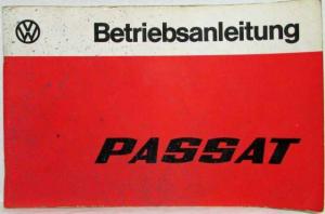 1978 Volkswagen VW Passat Owners Manual - German Text