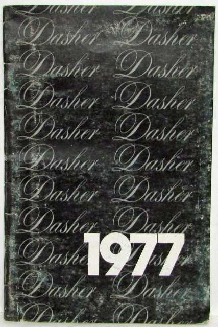 1977 Volkswagen VW Dasher Product Knowledge Booklet for Dealers/Sales Staff