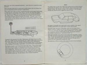 1977 Volkswagen VW Dasher Product Knowledge Booklet for Dealers/Sales Staff
