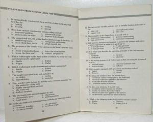 1977 Volkswagen VW Dasher Product Knowledge Booklet for Dealers/Sales Staff