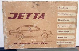 1981 Volkswagen VW Jetta Owners Manual Care & Operation