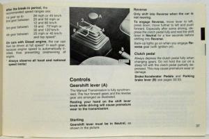 1981 Volkswagen VW Dasher Owners Manual