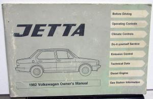 1982 Volkswagen VW Jetta Owners Manual