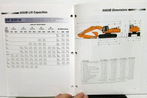 1999 Case 9050B 9060B Excavator Dealer Sales Brochure Features Data Specs