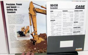 1998 Case 9045B Excavator Dealer Sales Brochure Folder Construction Equipment