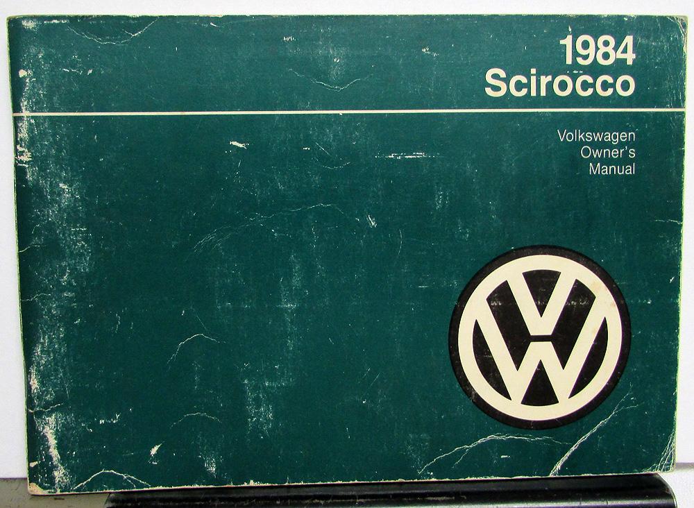 1984 Volkswagen VW Scirocco Owners Manual