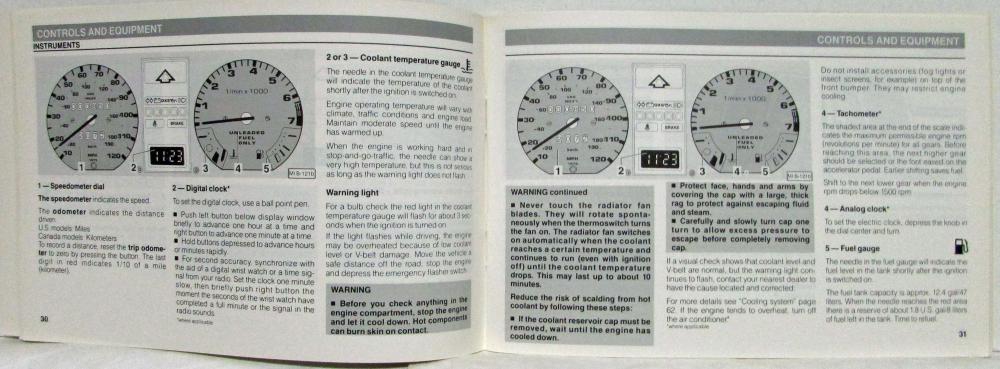 1987 Volkswagen VW Fox Owners Manual