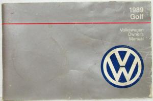 1989 Volkswagen VW Golf Owners Manual