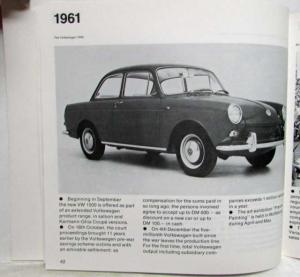 1934-1982 Volkswagen VW History Book - Maroon Cover