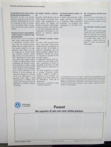 1990 Volkswagen VW Italian Text Foreign Dealer Passat Sales Brochure Specs