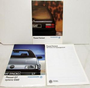 1990 Volkswagen VW Italian Text Foreign Dealer Passat Variant Brochures GT G60