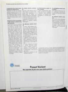 1990 Volkswagen VW Italian Text Foreign Dealer Passat Variant Brochures GT G60