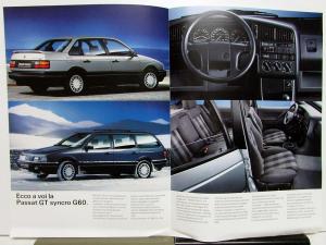 1990 Volkswagen VW Italian Text Foreign Dealer Passat Variant Brochures GT G60