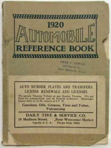 1920 Branham Automobile Reference Book Allen Auburn Briscoe Chalmers