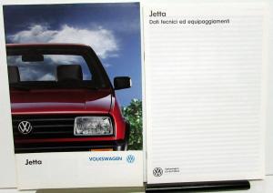 1990 Volkswagen VW Jetta Italian Text Foreign Dealer Sales Brochures & Specs