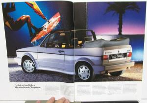 1990 Volkswagen VW Golf German Text Foreign Dealer Sales Brochure Cabriolet