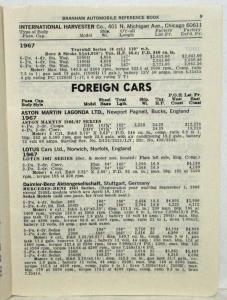 1967 Branham Automobile Reference Book - September Supplement